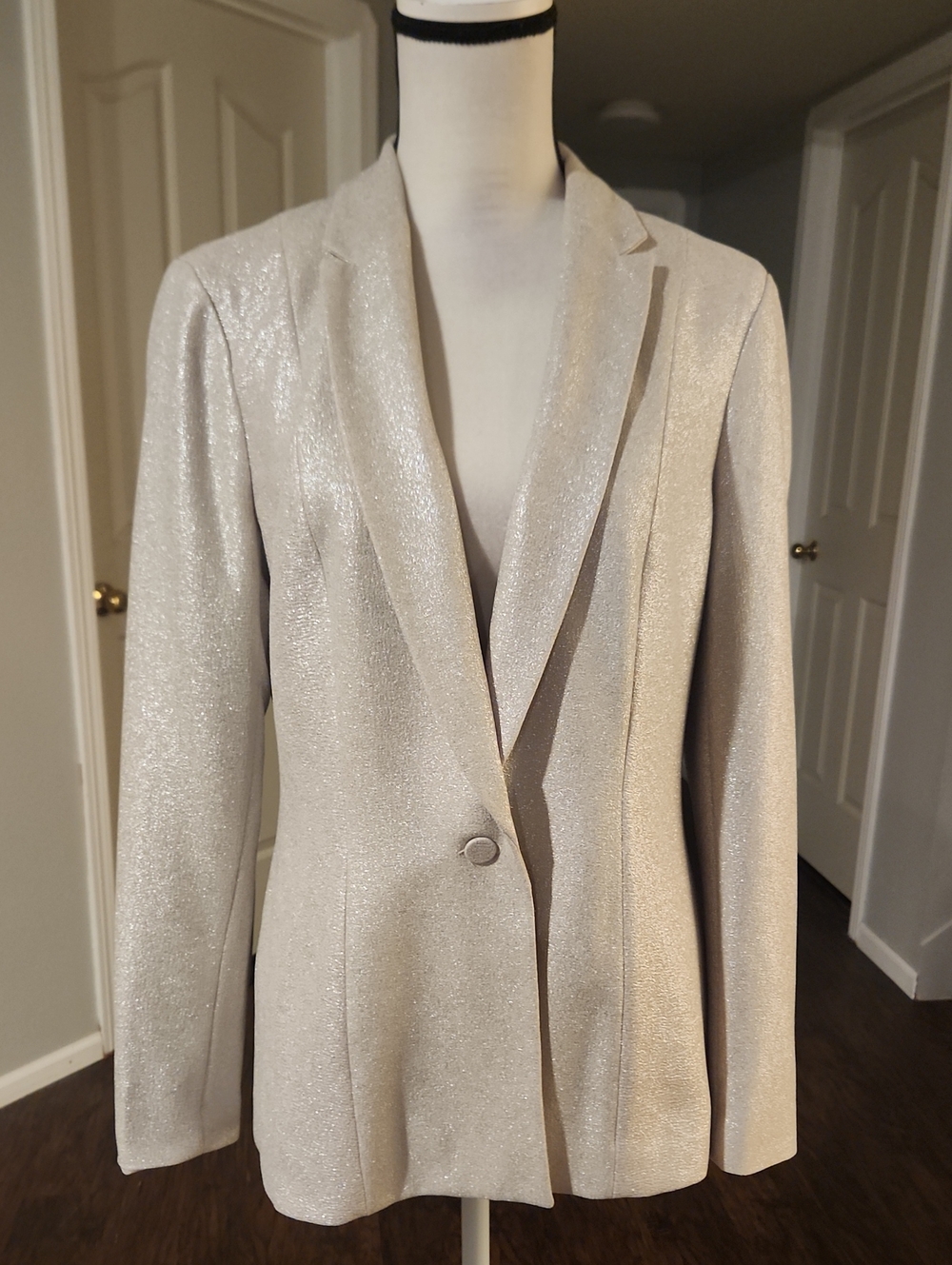 NWT INC Silver Sparkle Holiday Blazer